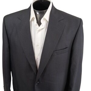 Hardwick Clothes Blazer Mens 42R Black Classic 2-Button Solid Sport Coat